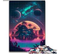 Puzzle 1000 pièces pour Adultes : Île dans l'espace, Jeu d'activités familiales pour Adolescents, Casse-tête Stimulant (Taille : 50x75cm)
