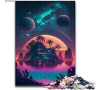 Puzzle 1000 pièces pour Adultes, Île dans l'espace, Jeu de décoration à Faire soi-même Stimulant, Jouet interactif Familial (Taille : 26x38cm)