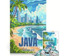 Puzzle 1000 pièces pour Adultes, île de Java, Indonésie, Jeu éducatif, améliore la mémoire, Cadeau Unique pour Un Anniversaire ou Noël 38x52cm