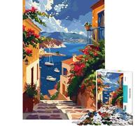 Puzzle 1000 pièces pour Adultes île Grecque de Crète Difficile et Stimulant Jeu de Relaxation et Anti-Stress Convient aux 14 Ans et Plus (50x75cm)