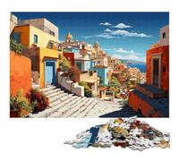 Puzzle 1000 pièces pour Adultes Illustration colorée de Provence décoration Murale Cadeaux d'anniversaire Art Mural 1000 pièces (75 x 50 cm)