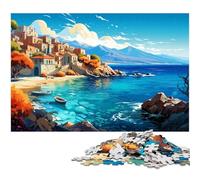 Puzzle 1000 pièces pour Adultes Illustration Couleur de l'île de Crète Grèce défi éducatif Anti Stress défi Difficile 1000 pièces (75 x 50 cm)