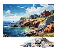 Puzzle 1000 pièces pour Adultes Illustration Couleur du Littoral Danois Puzzle pour Cadeaux Anti Stress défi Difficile 1000 pièces (38 x 26 cm)