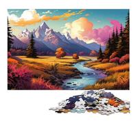 Puzzle 1000 pièces pour Adultes Illustration Couleur du Parc National de Grand Teton Jeu intellectuel Stimulant et Jeu Familial 1000 pièces (75 x 50 cm)
