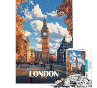Puzzle 1000 pièces pour Adultes Illustration de Big Ben à Londres Jeu de Construction Complexe Défi Difficile Idéal pour Un Anniversaire ou Noël (Dimensions 50x75cm)