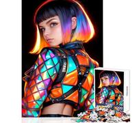 Puzzle 1000 pièces pour Adultes Illustration de Mode Cyberpunk décoration intérieure Jouet Cadeau de Noël Secret Jeu Familial Stimulant cérébral Dimensions 50x75cm