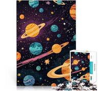 Puzzle 1000 pièces pour Adultes Illustration de planètes spatiales Jouets à Faire soi-même Décoration d'intérieur 52x38cm