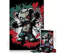 Puzzle 1000 pièces pour Adultes, Illustration d'ours Zombie, activité de Loisirs et de développement cérébral, idéal pour Un Noël Joyeux (38x26cm)