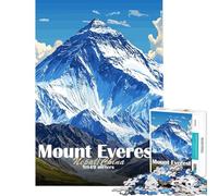 Puzzle 1000 pièces pour Adultes Illustration du Mont Everest Jeu de Construction Manuelle pour Les Femmes et Toute la Famille (Dimensions 50x75cm)