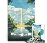Puzzle 1000 pièces pour Adultes Illustration du Monument de Washington DC Découpe précise Jeu créatif et ludique Cadeau d'anniversaire Amusant (50x75cm)
