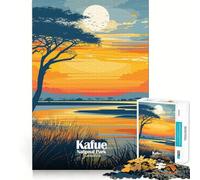 Puzzle 1000 pièces pour Adultes,Illustration du Parc National de Kafue en Zambie,Jeu de réflexion Stimulant et Calme, pour Noël (38x52cm)