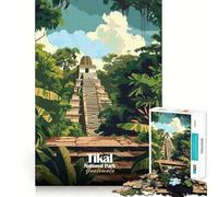 Puzzle 1000 pièces pour Adultes, Illustration du Parc National de Tikal au Guatemala, découpe Nette, Jeu de Concentration, Cadeau, Jeu pour Passer Le Temps, scène de Noël (50x75cm)
