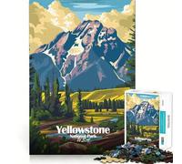 Puzzle 1000 pièces pour Adultes, Illustration du Parc National de Yellowstone, découpe Nette, Jeu de Concentration, Cadeau, Jeu pour Passer Le Temps, scène de Noël (38x26cm)