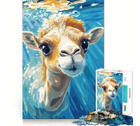 Puzzle 1000 pièces pour Adultes Illustration d'un Chameau sous l'eau avec des Bulles Découpe précise Jeu créatif et Amusant Cadeau d'anniversaire (38x52cm)