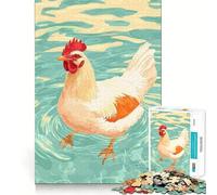 Puzzle 1000 pièces pour Adultes Illustration d'une Poule pataugeant dans l'eau Décoration Facile à Manipuler Jeu d'exercice cérébral Moments de détente Idéal pour Un Anniversaire ou Toute Autre