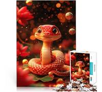Puzzle 1000 pièces pour Adultes Illustration Mignonne de Serpent Rouge défi éducatif est idéal comme Cadeau pour Toute la Famille 52x38cm