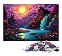 Puzzle 1000 pièces pour Adultes Illustration psychédélique colorée de Cascade décoration Murale Cadeau d'anniversaire Art Mural 1000 pièces (75 x 50 cm)