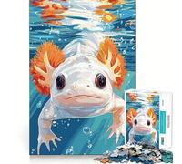 Puzzle 1000 pièces pour Adultes,Illustration sous-Marine d'axolotl,Jeu d'articulation Propre et Amusant,activité de détente et d'anniversaire (50x75cm)