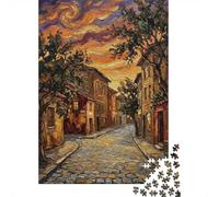Puzzle 1000 pièces pour Adultes, Impressionist Street Scene at Sunset