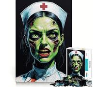 Puzzle 1000 pièces pour Adultes Infirmière Zombie Jeu de mémoire Amusant et de qualité supérieure,découpé au Laser Exercice Mental Calme à Faire à la Maison (38x26cm)