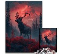 Puzzle 1000 pièces pour Adultes Iris Cerf dans la forêt Puzzles en Bois Jouet éducatif pour Adolescents Décoration de Bureau à Domicile 1000 pièces (38 x 26 cm)