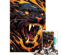 Puzzle 1000 pièces pour Adultes Jaguar Rage indomptée Décoration Murale Cadeau d'anniversaire Défi éducatif (Taille 38x52cm)