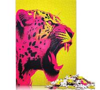 Puzzle 1000 pièces pour Adultes - Jaguar Rouge et Jaune - Puzzle en Carton - Jeu de Construction pour Toute la Famille - 38 x 26 cm / 1000 pièces
