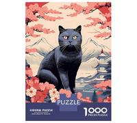 Puzzle 1000 Pièces pour Adultes Japanese Cat 10 Puzzles pour Adultes - Décoration Murale - Niveau De Difficulté : Difficile, Très Difficile Et Stimulant 70x50cm/1000pcs