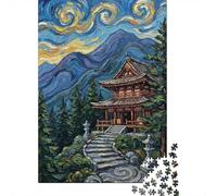 Puzzle 1000 pièces pour Adultes, Japanese Temple Under Starry Sky