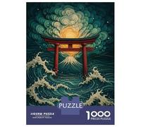 Puzzle 1000 Pièces Pour Adultes Japanese Torii Gate And Ocean Waves Puzzles Pour Adultes Analyse Et Logique Liste De Souhaits Avec Le Père Noël Cadeaux Uniques Pour Un Anniversaire Et Noël 52x38cm/100