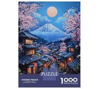 Puzzle 1000 Pièces pour Adultes Japanese Village with Cherry Blossoms-2 Puzzle Casse-tête Difficile, Idéal comme Cadeau pour Toute La Famille 70x50cm/1000pcs