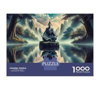 Puzzle 1000 Pièces pour Adultes Japanese Warrior Meditation Puzzle pour Adultes Jeu Manuel Décoration Murale pour Les Joueurs 52x38cm/1000pcs