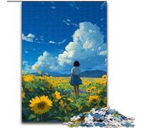 Puzzle 1000 pièces pour Adultes Jardin de tournesols, Anti-Stress, défi Difficile, Cadeaux du Père Noël Secret pour Les 14 Ans et Plus (Taille 50x75cm)