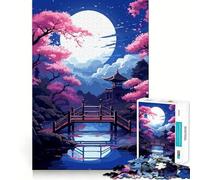 Puzzle 1000 pièces pour Adultes,Jardin Japonais Zen,Pixel Art,Jeu aux Bords Nets,Jeu d'adresse Amusant et Calme,Cadeau de Noël apaisant (38x26cm)