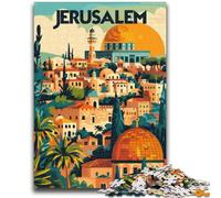 Puzzle 1000 pièces pour Adultes Jérusalem Golden Glow 1000 pièces pour Adolescents, pour sublimer l'amour Entre Couples à partir de 14 Ans (26x38cm)