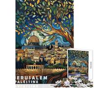 Puzzle 1000 pièces pour Adultes Jérusalem Palestine Poster Jeu éducatif Décoration Murale Jouet Art Mural Collection d'artistes Beaux-Arts (38x52cm)
