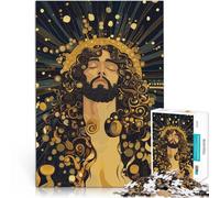 Puzzle 1000 pièces pour Adultes Jésus avec Une auréole dorée Jeu Familial Anti-Stress Défi Difficile Jeu de défi Unique 38x26cm