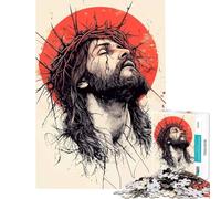 Puzzle 1000 pièces pour Adultes Jésus-Christ Couronne d'épines Jeu éducatif de 1000 pièces Défi Difficile Cadeau Unique pour Un Anniversaire ou Noël (75x50cm)