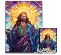 Puzzle 1000 pièces pour Adultes Jésus dans Le Ciel, Jeu de réflexion en Carton, Jeu Familial interactif, adapté aux 14 Ans et Plus, 26x38cm / 10,23x14,96 Pouces