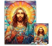 Puzzle 1000 pièces pour Adultes : Jésus dans Le Ciel, Jeu de réflexion pour Adolescents, pour Les fêtes 50x75cm / 19,68x29,52 Pouces