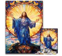 Puzzle 1000 pièces pour Adultes Jésus dans Le Ciel, Puzzle en Bois idéal pour Les Amoureux, pour Noël, Le Nouvel an ou la Saint-Valentin 50x75cm / 19,68x29,52 Pouces