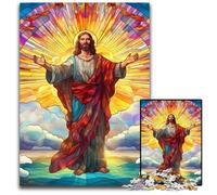 Puzzle 1000 pièces pour Adultes Jésus dans Le Ciel, Puzzle en Bois idéal pour Les Amoureux, pour Noël, Le Nouvel an ou la Saint-Valentin 50x75cm / 19,68x29,52 Pouces