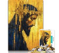 Puzzle 1000 pièces pour Adultes Jésus doré, Anti-Stress, défi Difficile, Interaction Parent-Enfant, pour Les 14 Ans, 38x26cm