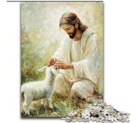 Puzzle 1000 pièces pour Adultes Jésus et Les Moutons, défi Difficile et Anti-Stress, Cadeaux du Père Noël Secret pour Les 14 Ans et Plus (Taille 50x75cm)