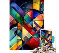 Puzzle 1000 pièces pour Adultes Jeu Abstrait géométrique et coloré Jeu Impossible et addictif pour cultiver la Patience Cadeau d'anniversaire pour s'amuser en Famille (Taille 38x52cm)