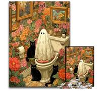 Puzzle 1000 pièces pour Adultes, Jeu Amusant en Carton, Motif Chat et âme, idéal comme Cadeau pour Toute la Famille, à partir de 14 Ans, 26x38cm