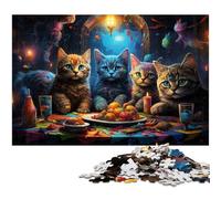 Puzzle 1000 pièces pour Adultes Jeu de Chat Fantastique Bizarre Cadeau pour Famille Anti Stress défi Difficile 1000 pièces (38 x 26 cm)