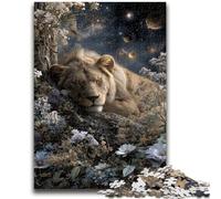 Puzzle 1000 pièces pour Adultes, Jeu de Lion endormi, Chaque pièce est Unique - Jeu Familial Stimulant et Amusant 50x75cm