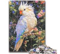 Puzzle 1000 pièces pour Adultes, Jeu de Perroquet Blanc de la Jungle, Chaque pièce est Unique - Jeu Familial Stimulant et Amusant 50x75cm