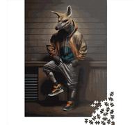 Puzzle 1000 pièces pour adultes, jeu de puzzle avec danseurs kangourou familiaux, puzzle en bois, puzzle défi mental, 1000 pièces (75 x 50 cm)